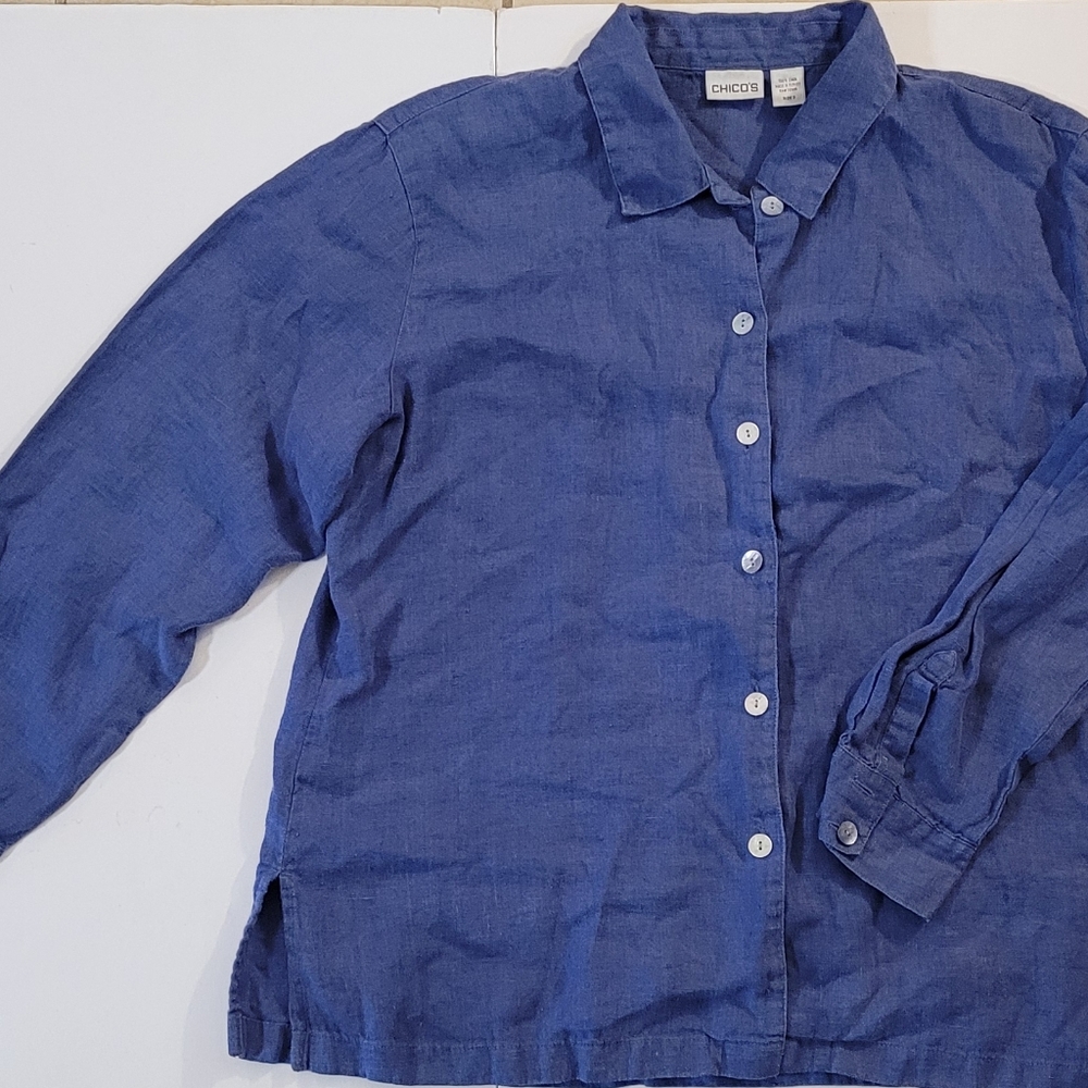 Chicos Linen button-down